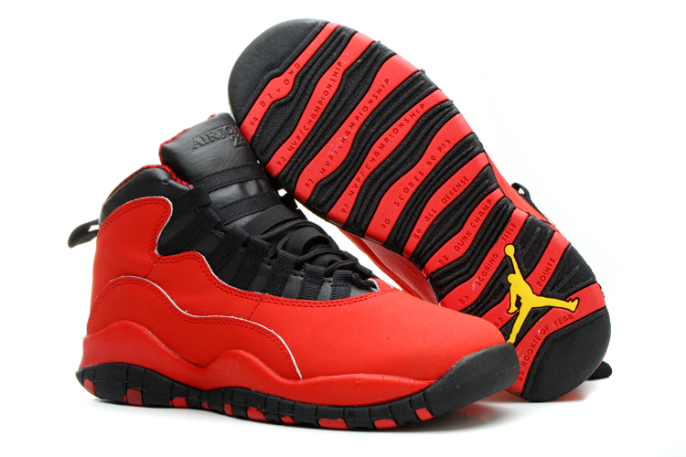 Women Air Jordan 10 Black Red Shoes